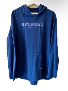 Life is Good Women’s Crusher Optimist Blue Hoodie LongSleeve Size XL